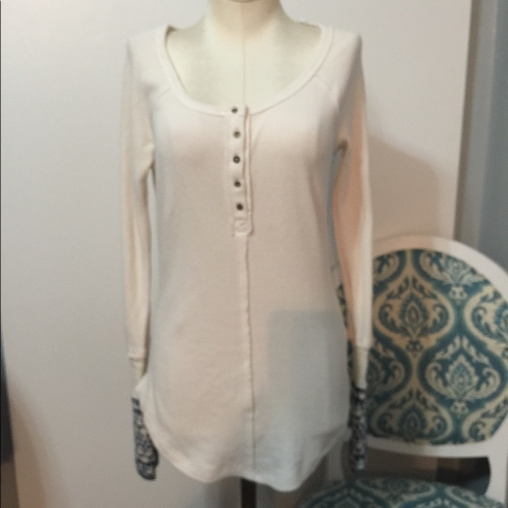 Free People ski lodge cuff thermal top Ivory